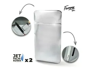Zapalniczka Fummo Hobart – 2 jet/srebrna – Gift Box - image 2